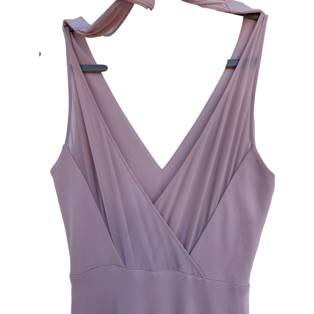 BHLDN Maxi Dress, Rose, Sheer Back Panels, Tie‎ Back, Long, Sz 4 - Picture 4 of 11